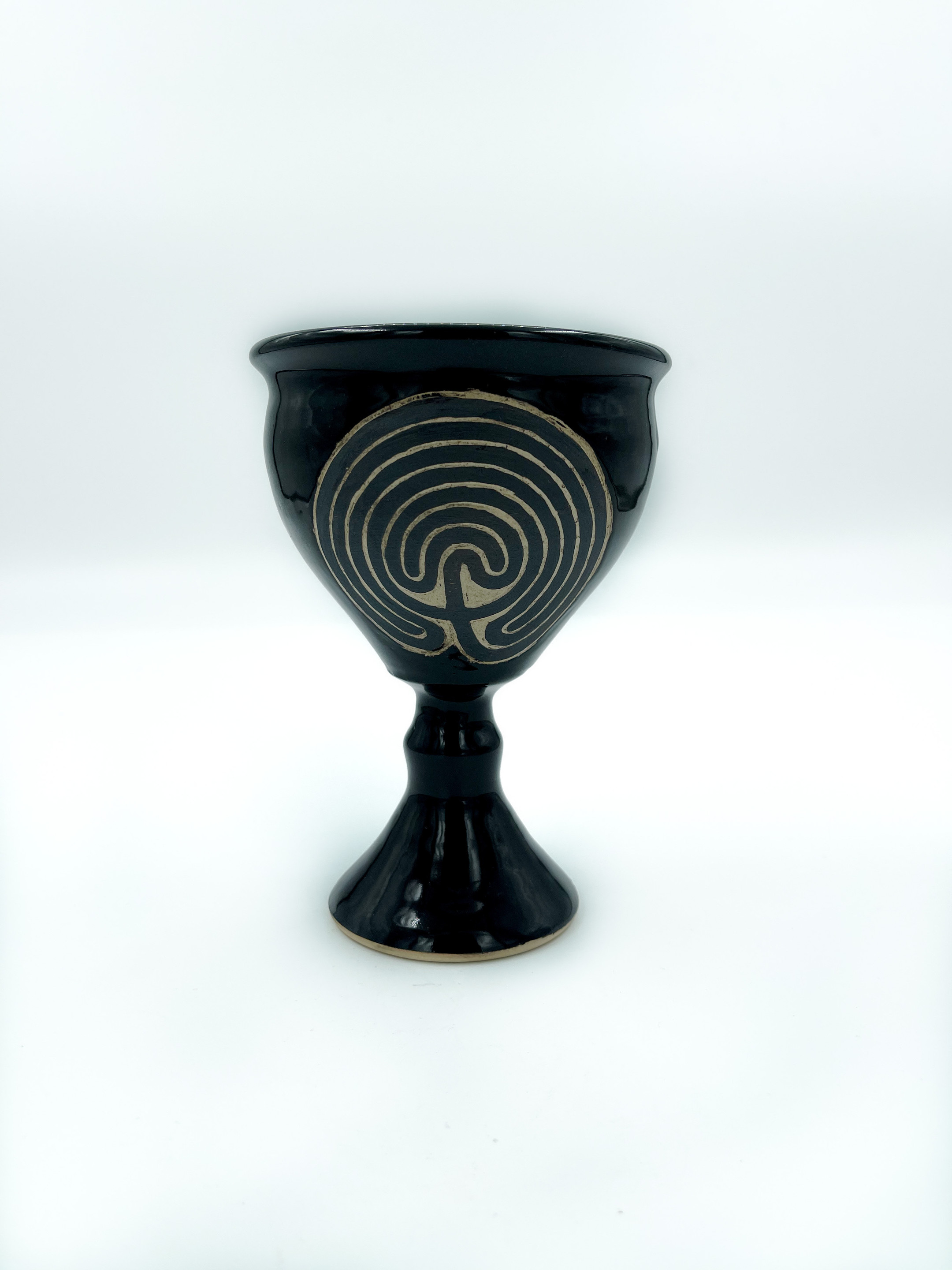 Minoan Labyrinth Chalice in Black - Pentagram