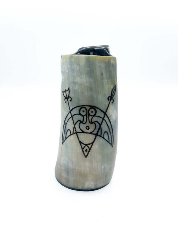 Horn Mug with Pictish Crescent and Arrow