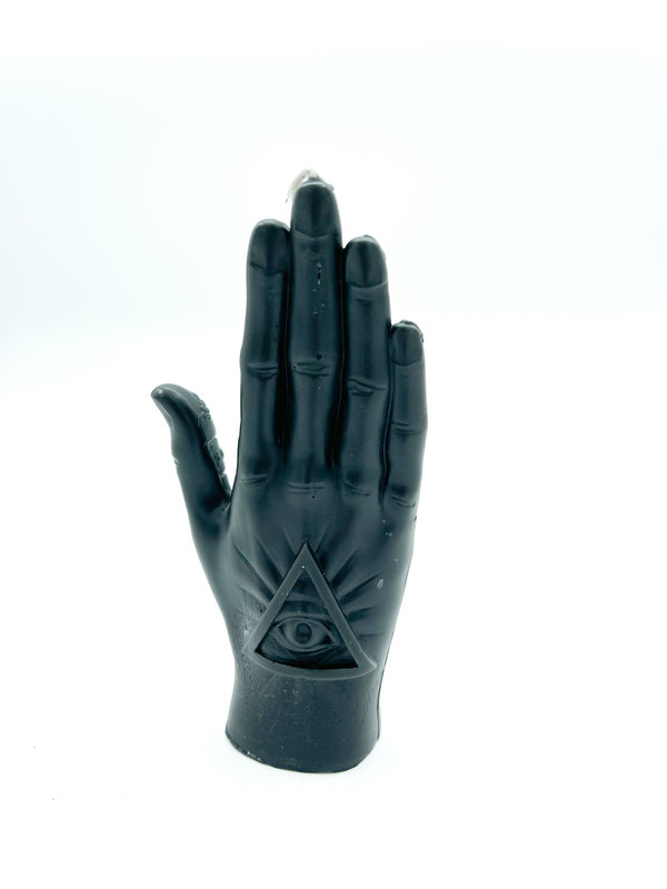 Palmistry Hand of Fate Figure Candle in Black
