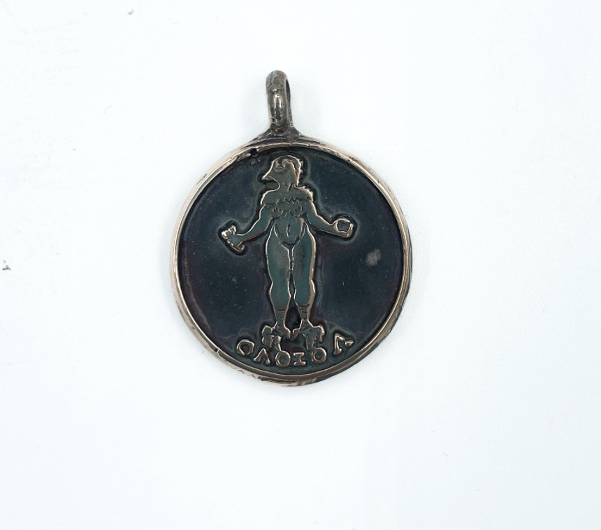 Picatrix Venus Talisman with Grand Planetary Seal of Venus in Shibuichi