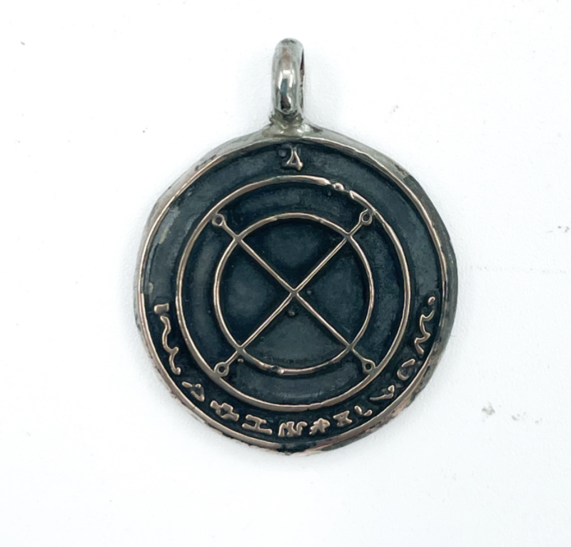 Picatrix Jupiter Talisman with Grand Planetary Seal of Jupiter in Shibuichi