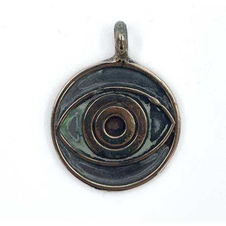 Evil Eye Ward Talisman in Shibuichi