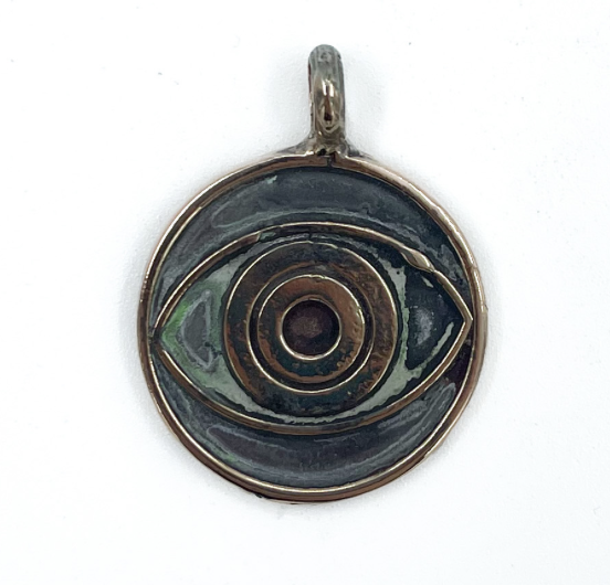 Evil Eye Ward Talisman in Shibuichi