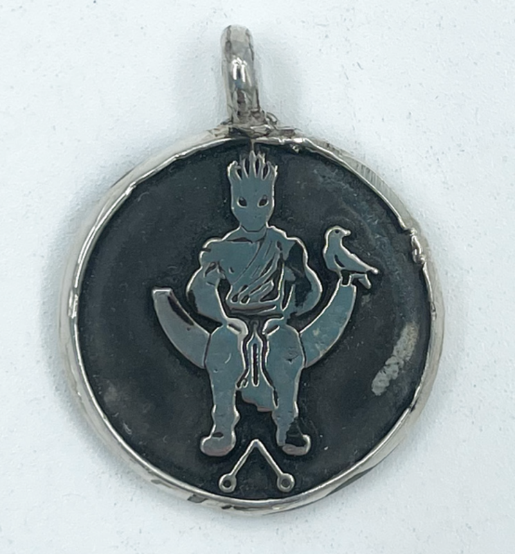 Picatrix Sun Talisman with Grand Planetary Seal of Sun in Silver