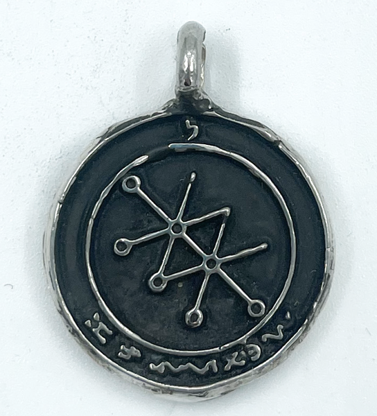 Picatrix Saturn Talisman with Grand Planetary Seal of Saturn in Silver