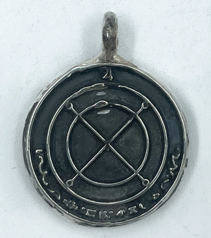 Picatrix Jupiter Talisman with Grand Planetary Seal of Jupiter in Silver