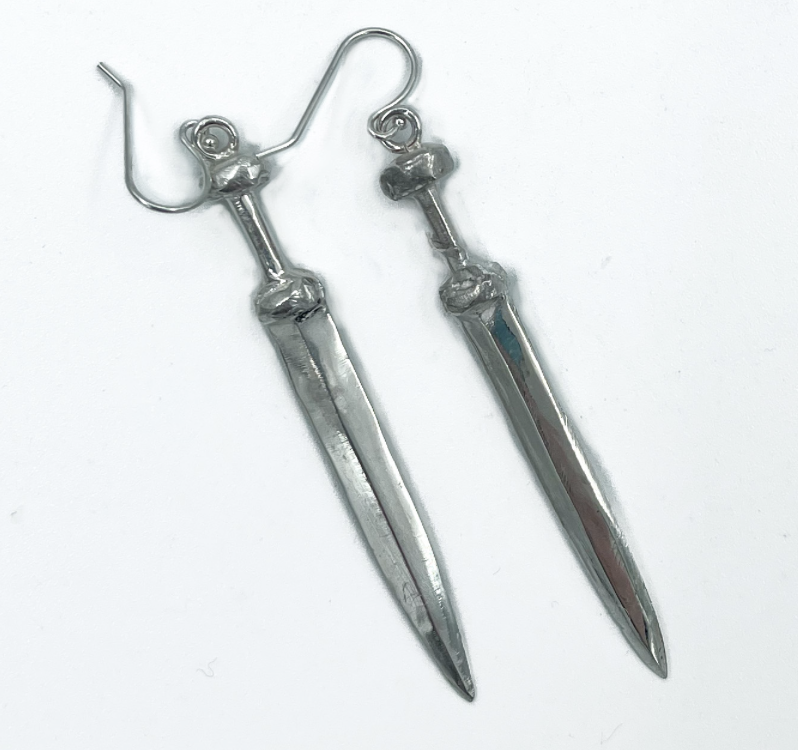 Bisexual Sword Earrings in Silver