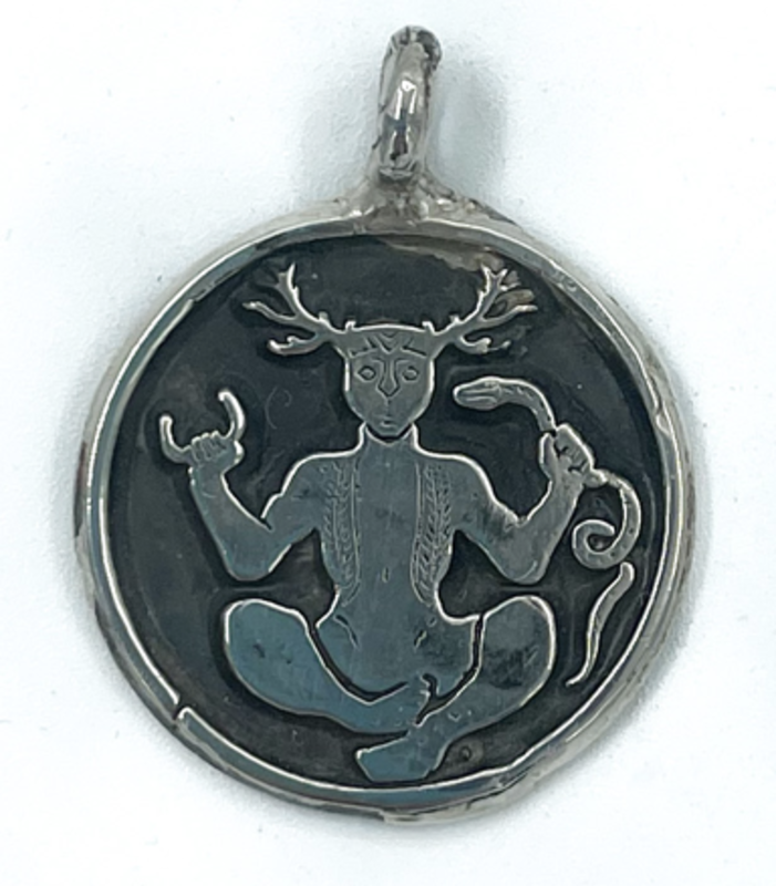 Horn God Pendant in Silver