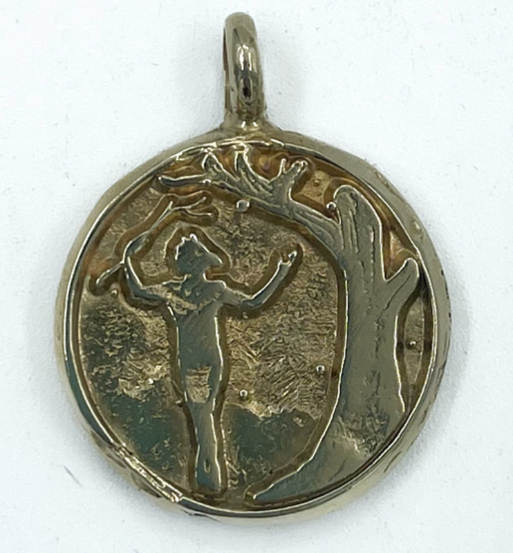 Picatrix Luna Talisman with Grand Planetary Seal of Luna in Brass