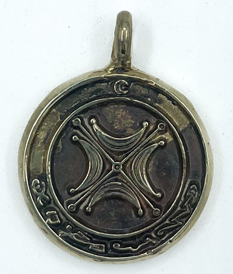 Picatrix Luna Talisman with Grand Planetary Seal of Luna in Brass