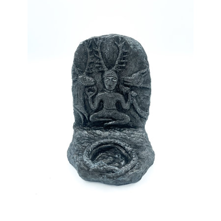 Cernunnos Relief with Candle Holder in Silver Finish Handcrafted in Brittany France