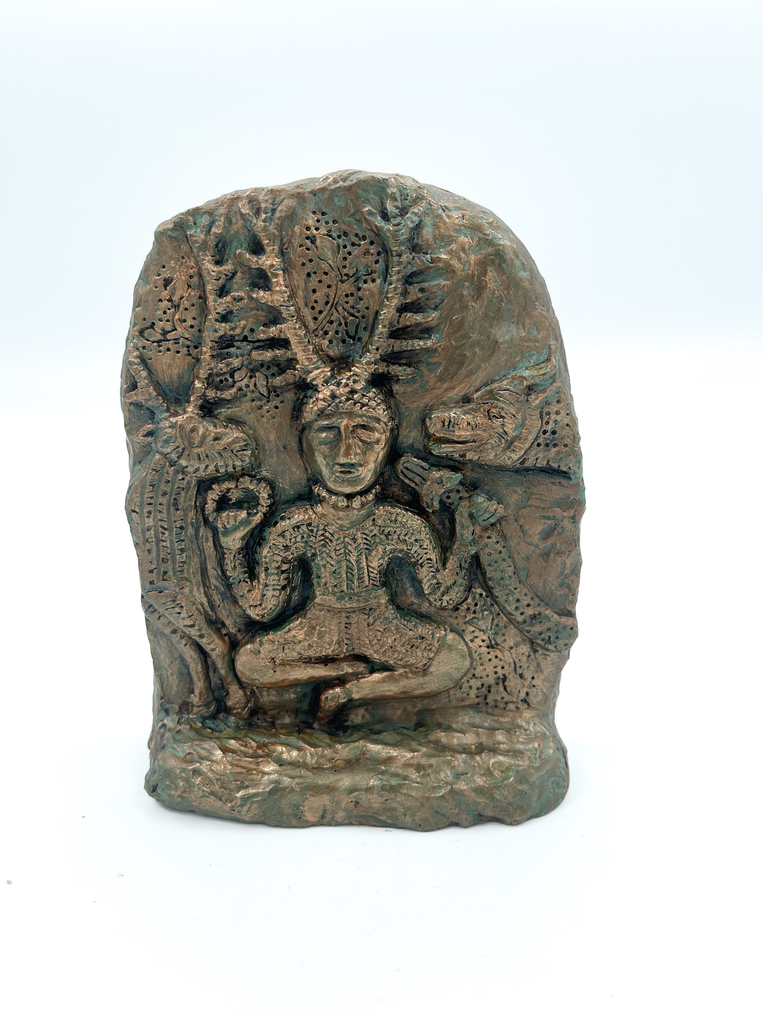 Cernunnos bronze relief altar statue