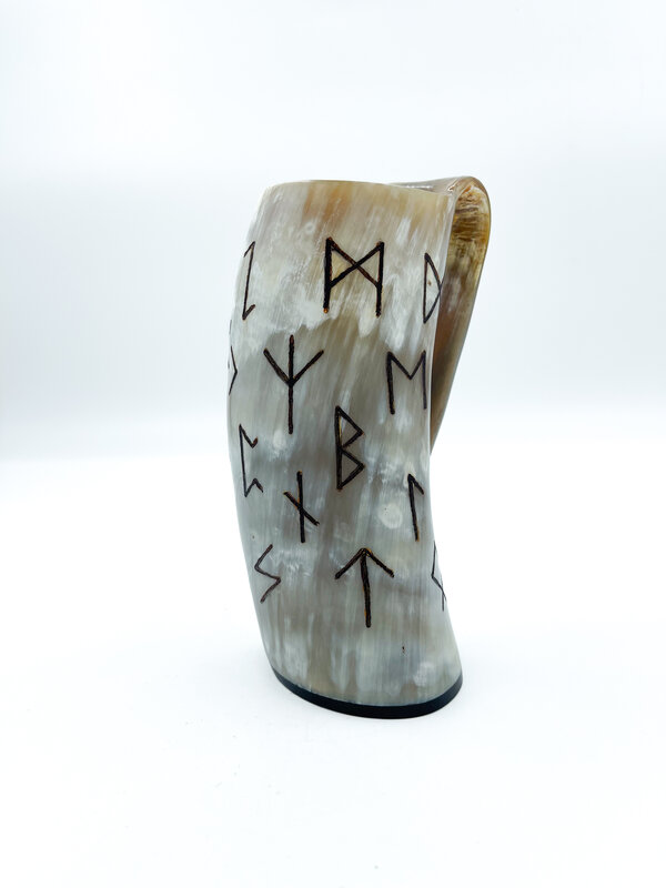 Horn Mug with Elder Futhark