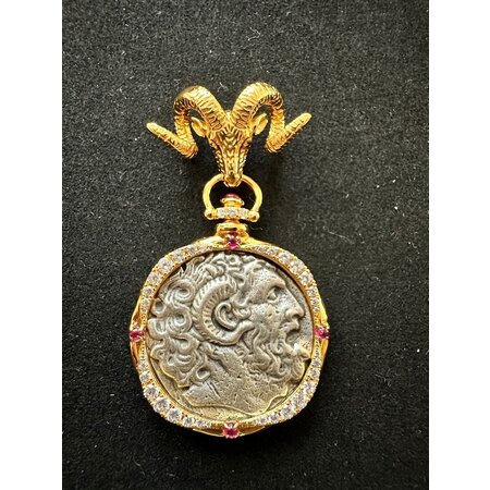 Roman Coin Faunus Pastoral God Pendant