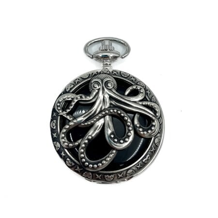 Octopus Pocket Scrying Mirror in Silver