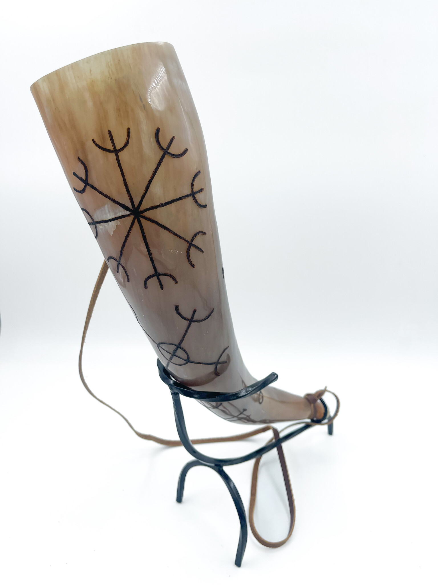 Battle Sigils Ritual Blowing Horn with Stand