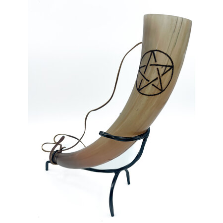 Pentacle Ritual Blowing Horn with Stand