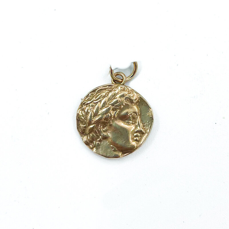 Apollo Yellow Bronze One Sided Coin Pendant