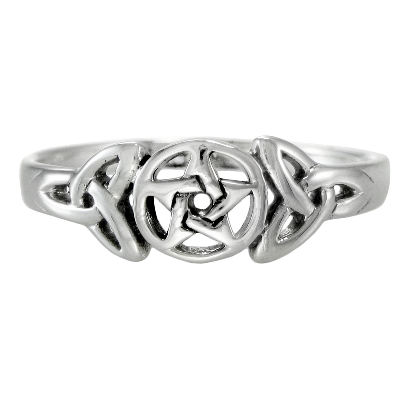 Triquetra Celtic Knot Pentacle Ring