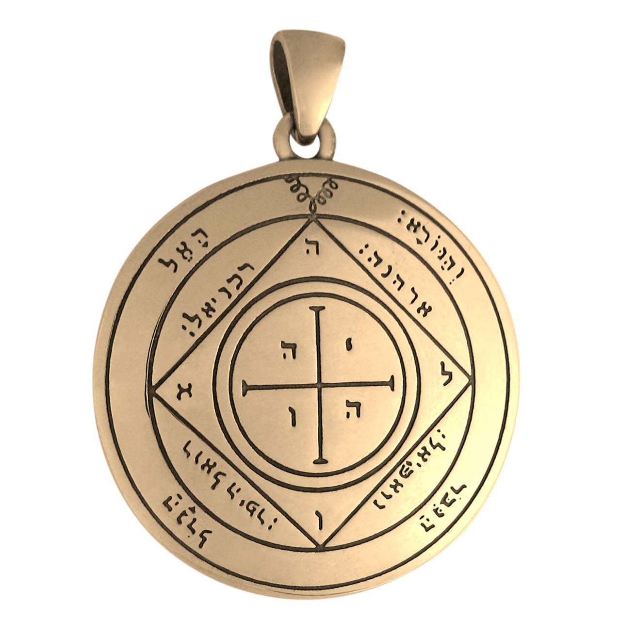 Tetragrammaton Ceremonial Magic Seal of Solomon Ring Brass Jewelry