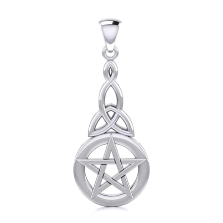 Celtic Knot Triquetra Pentacle Pendant in Sterling Silver