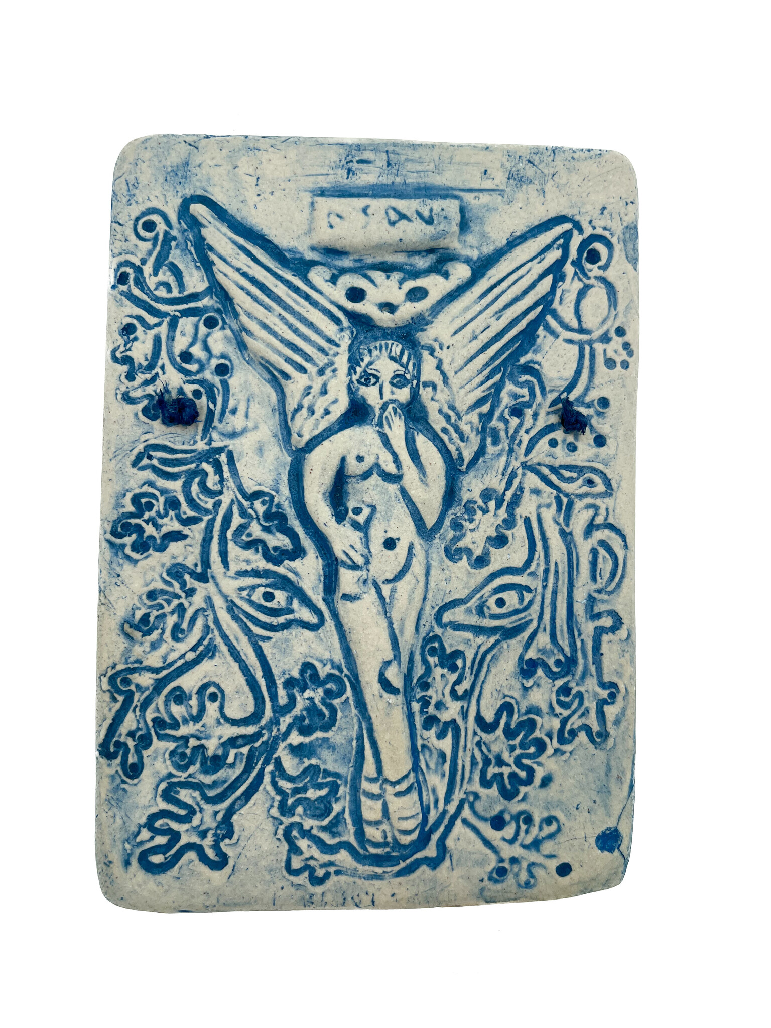 Stoneware Lasa Plaque Blue Finish