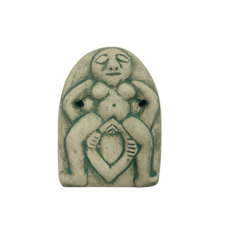 Stoneware Sheela Na Gig Plaque in Green Finish