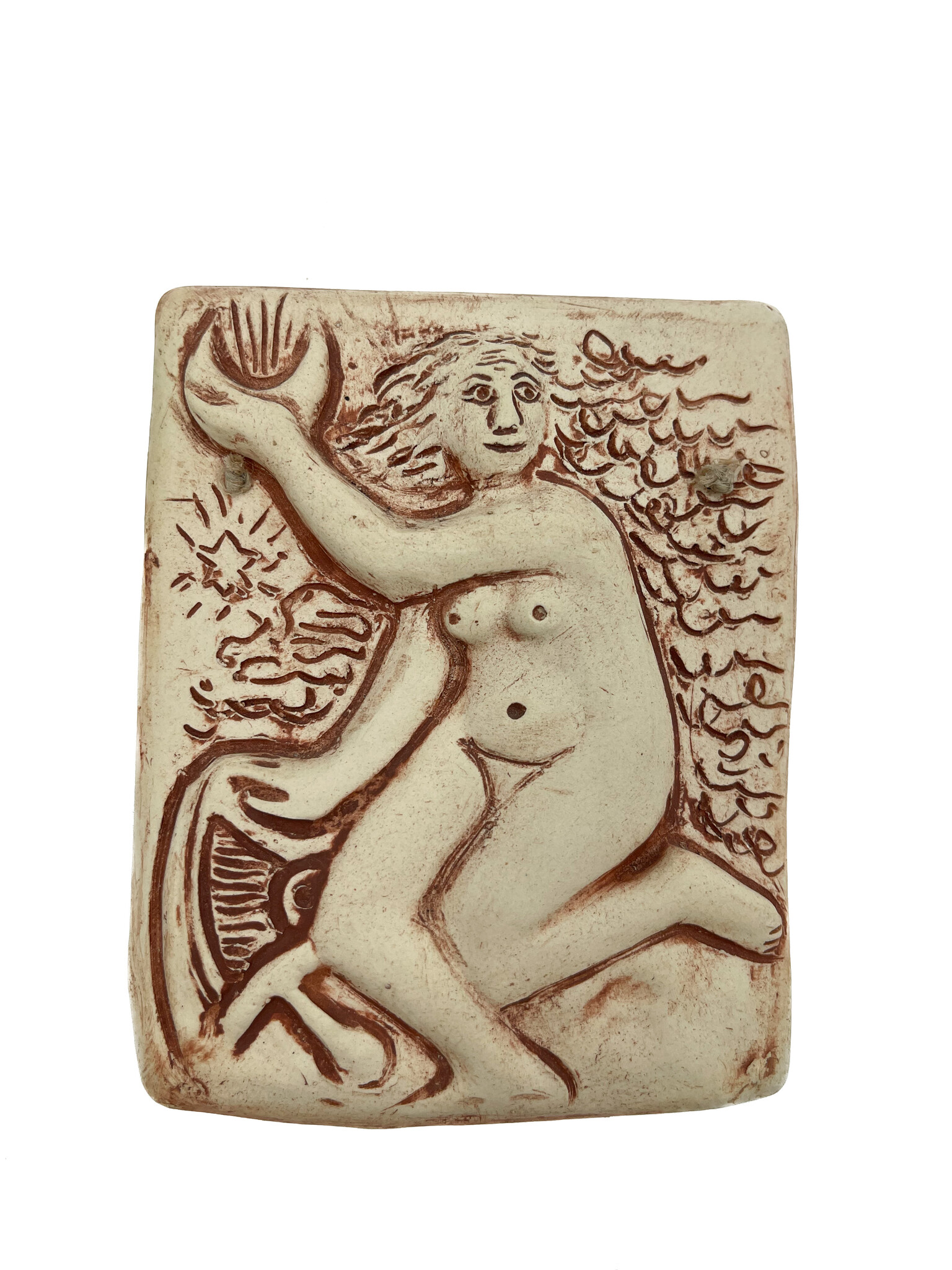 Stoneware Aradia Plaque in Rust Finish