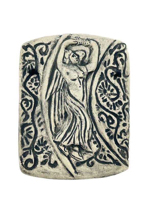 Stoneware Goddess Alpena Plaque in Black Finish