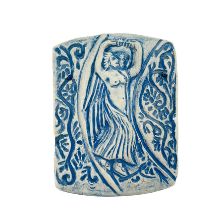 Stoneware Goddess Alpena Plaque in Blue Finish