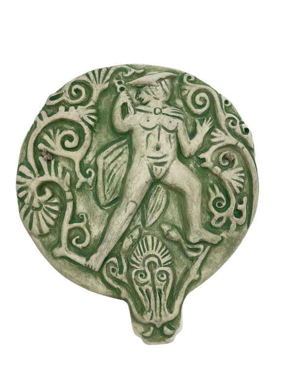Stoneware Lord of Misrule Wall Plaque in Green Finish
