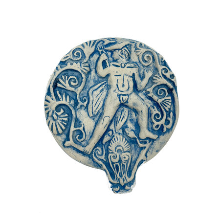 Stoneware Lord of Misrule Wall Plaque in Blue Finish