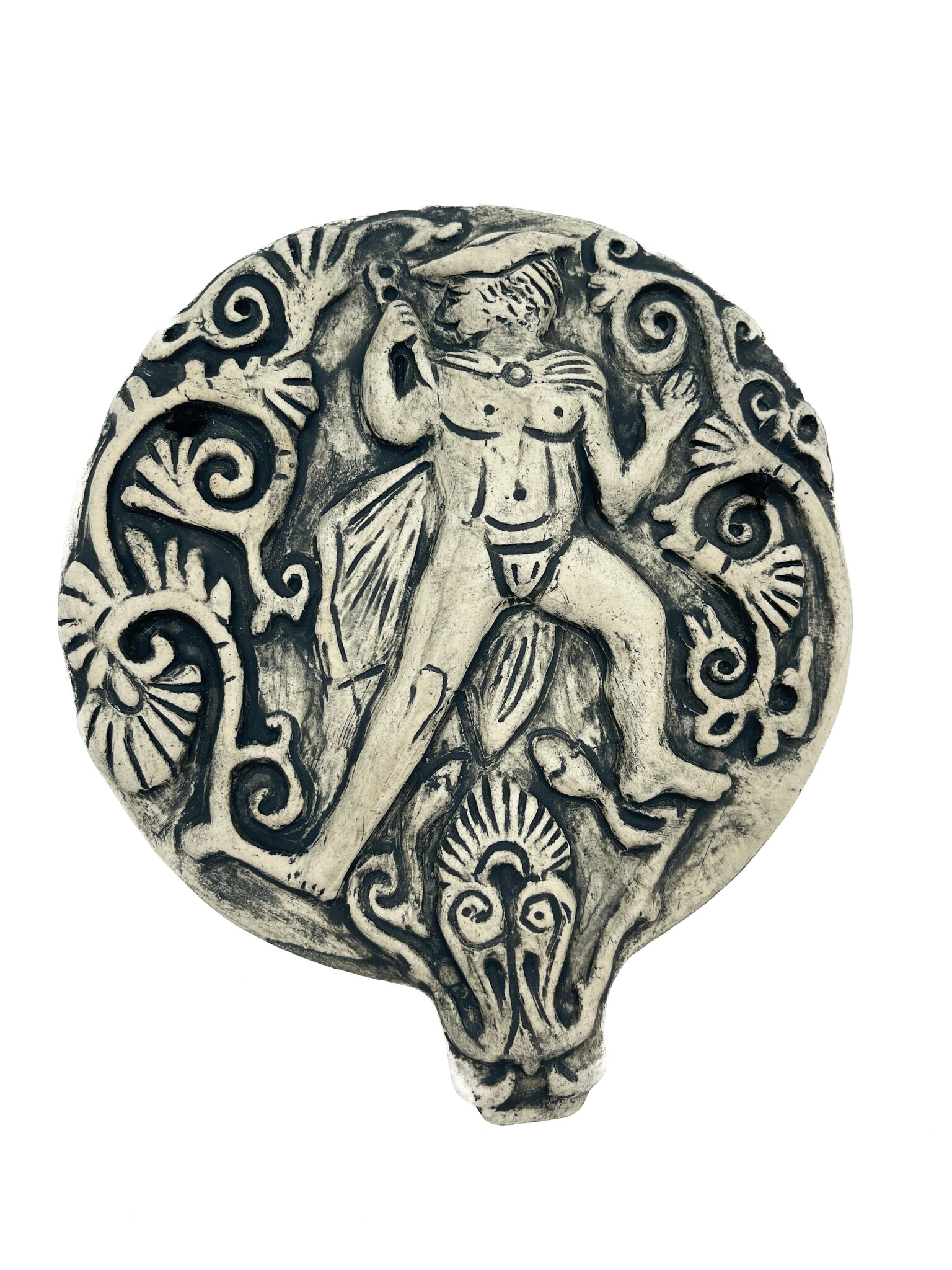 Stoneware Lord of Misrule Wall Plaque in Black Finish