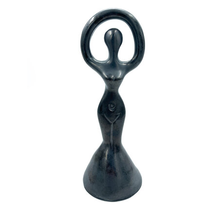 Stoneware Spiral Goddess Statue in Pewter Finish