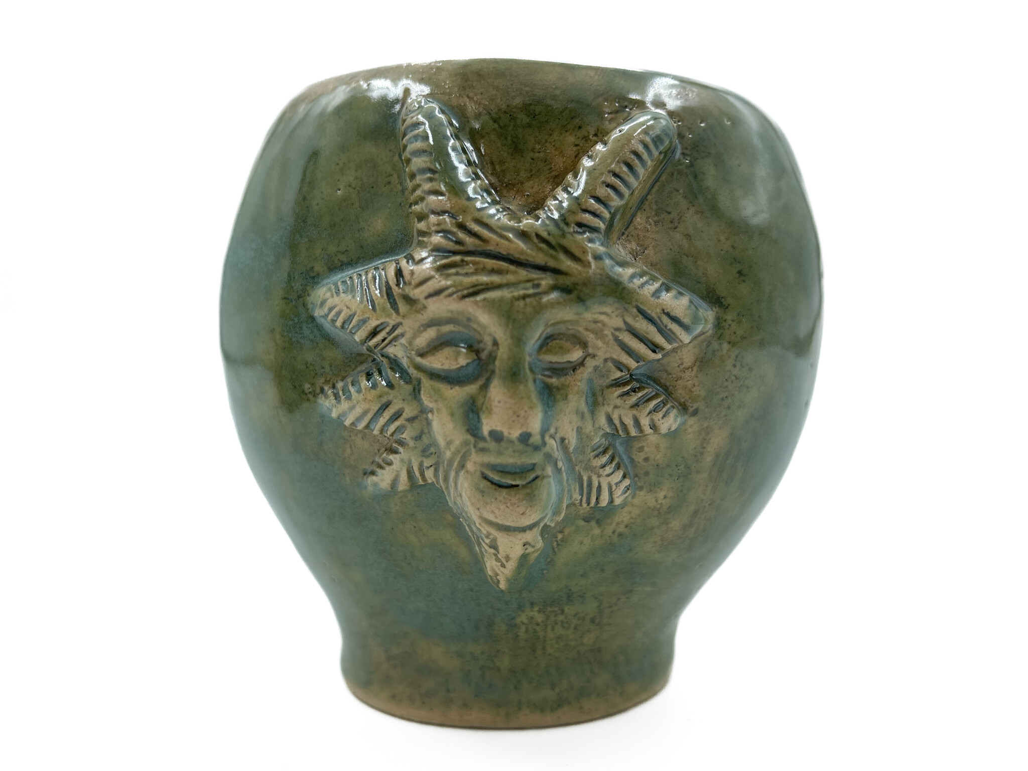 Stoneware Pan Mug in Moss Finish