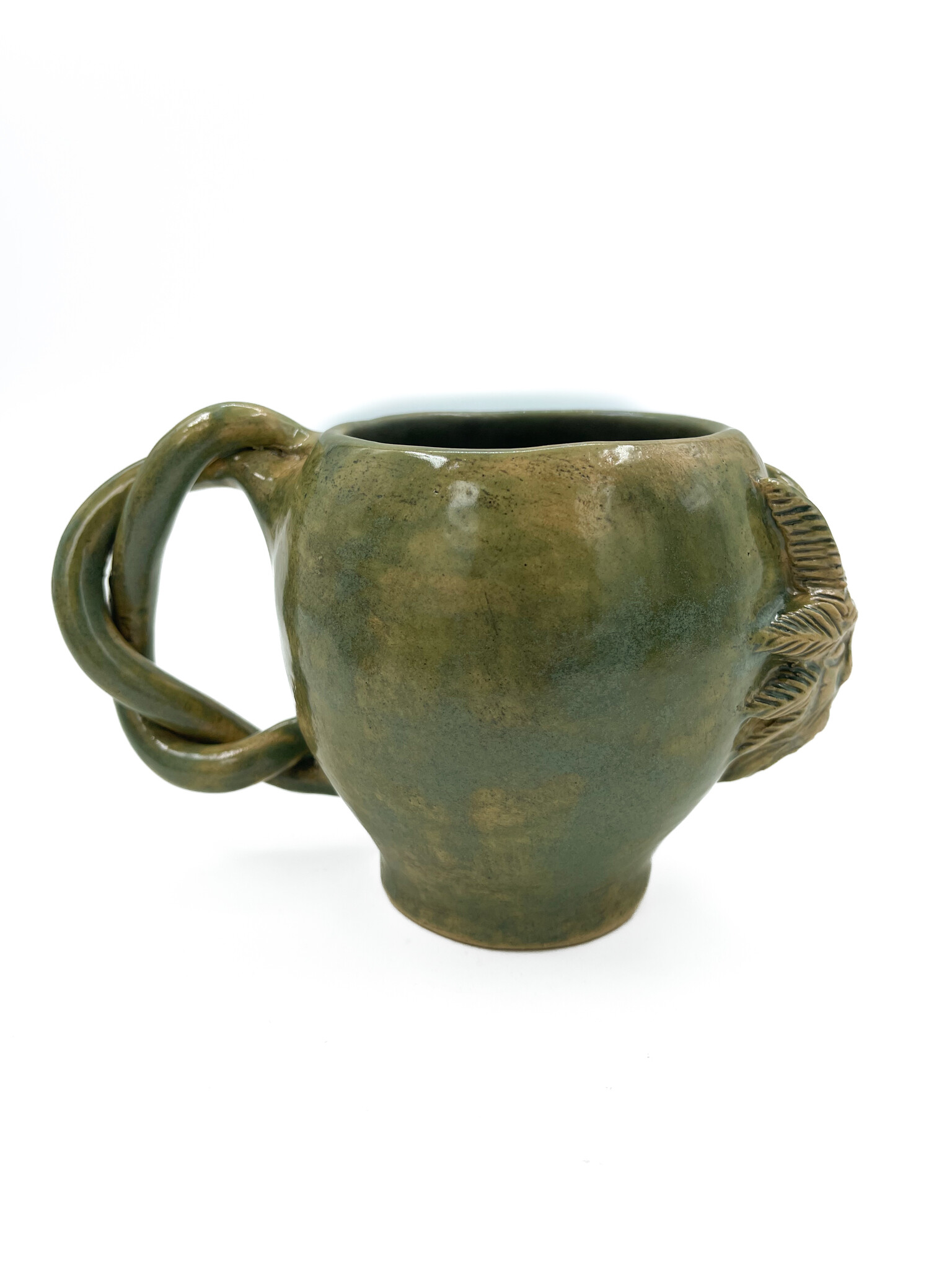 Stoneware Pan Mug in Moss Finish