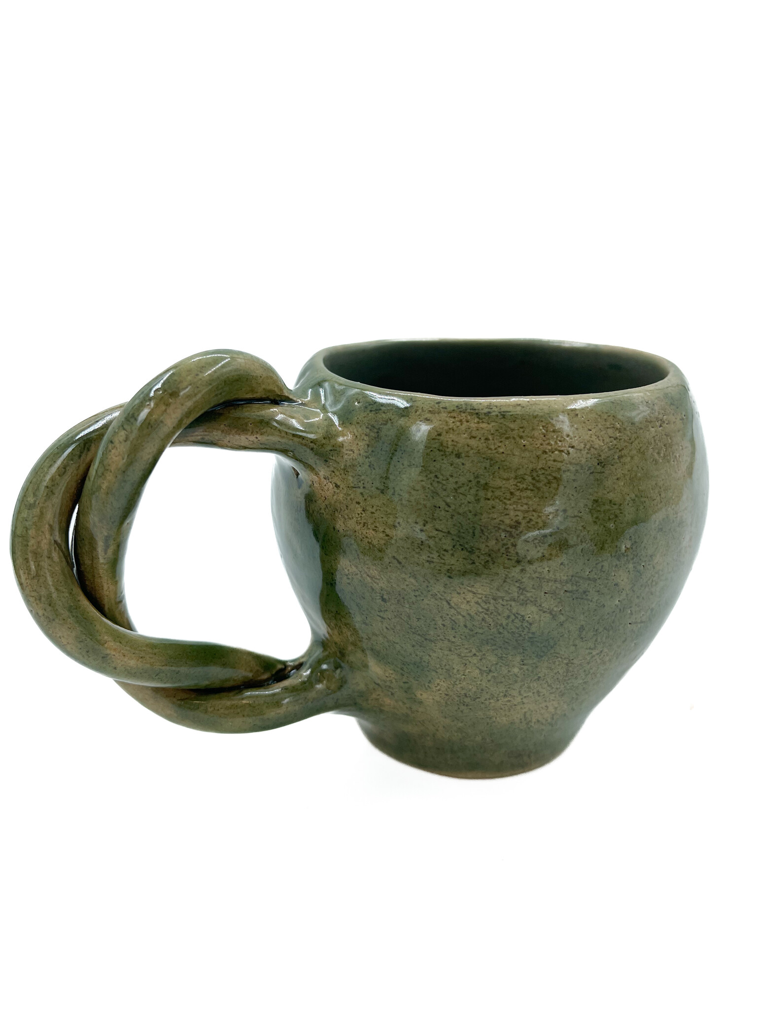 Stoneware Cernunnos Mug in Moss Finish