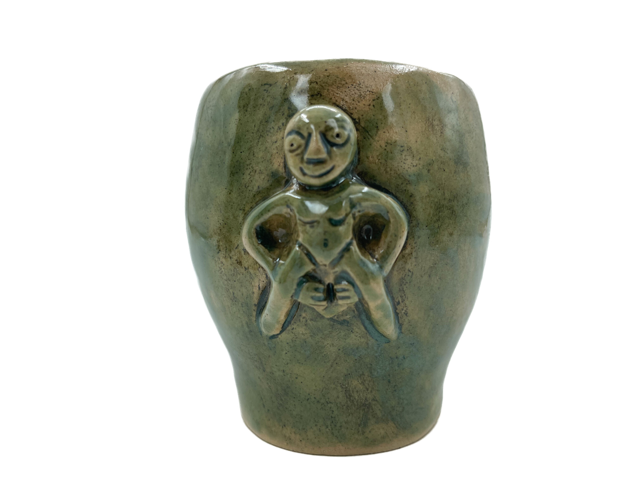 Stoneware Sheela Na Gig Mug in Moss Finish