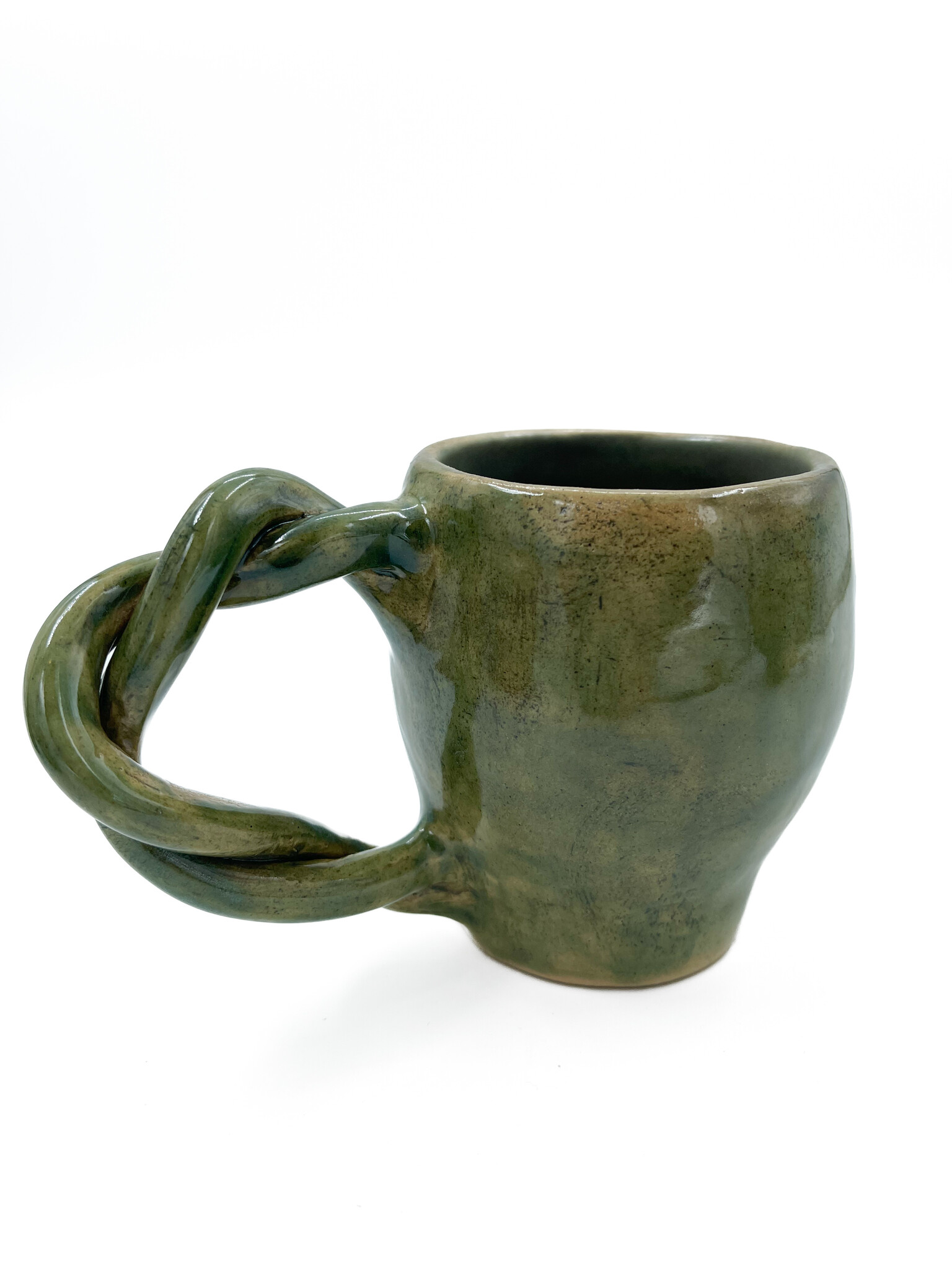Stoneware Sheela Na Gig Mug in Moss Finish