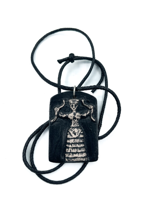 Stoneware Minoan Snake Goddess Necklace