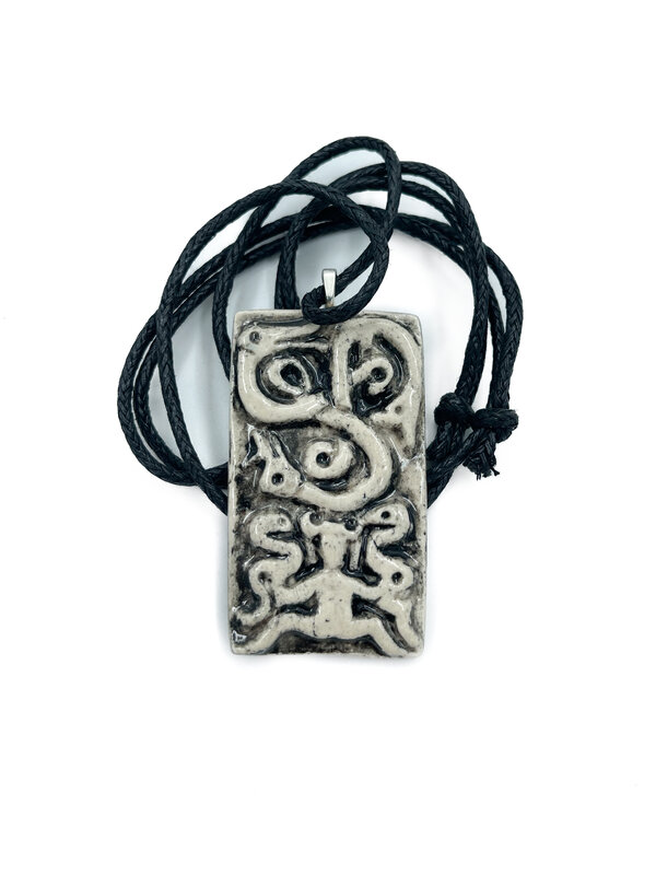 Stoneware Lady of Beasts Necklace in Black Finish