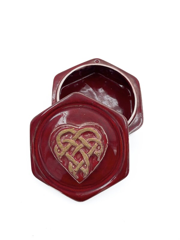 Love Spell Heart Knotwork Stoneware Box
