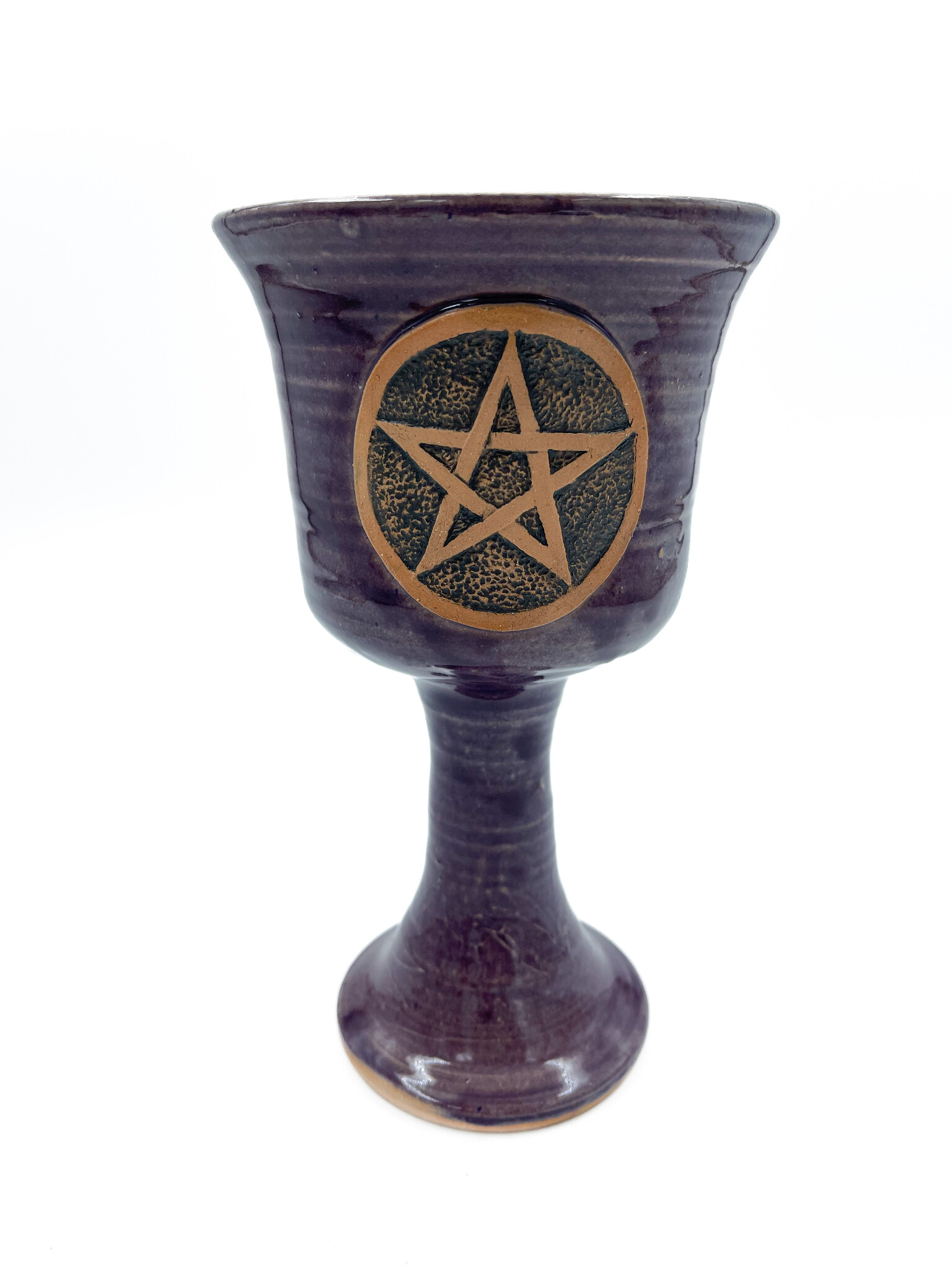 Pentacle Stoneware Chalice in Purple Finish