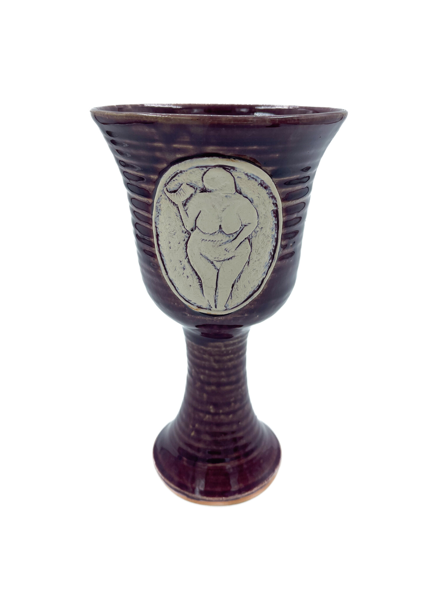 Venus of Lasalle Stoneware Chalice in Purple Finish