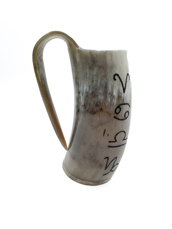 Horn Mug with Zodiacal Glyphs
