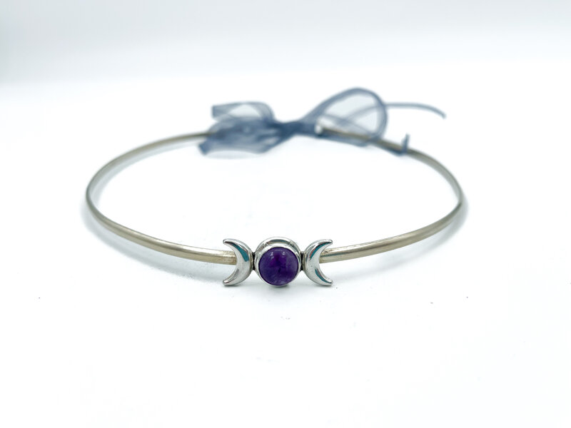 Priestess Crown in Triple Goddess with Amethyst