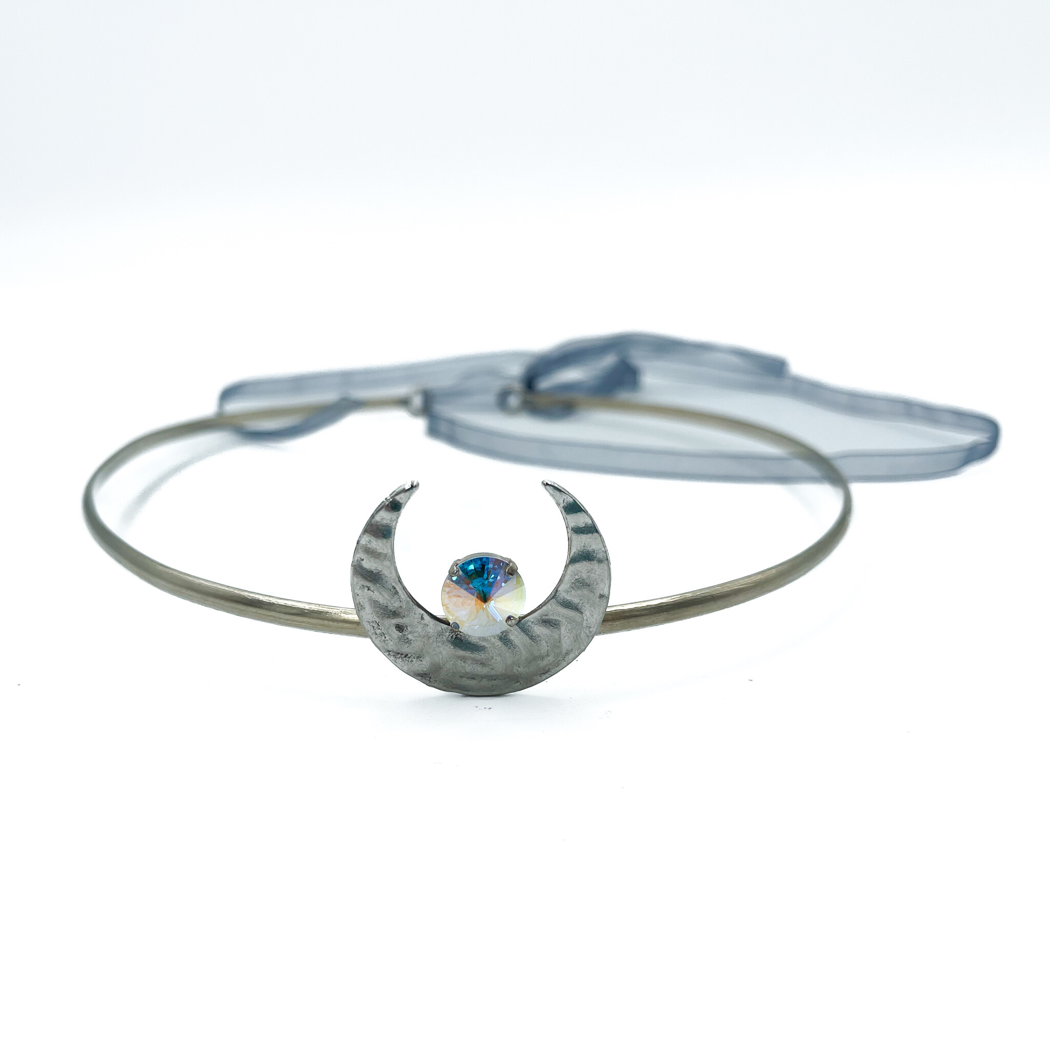 Priestess Crown with Moon and Swarovski Crystal