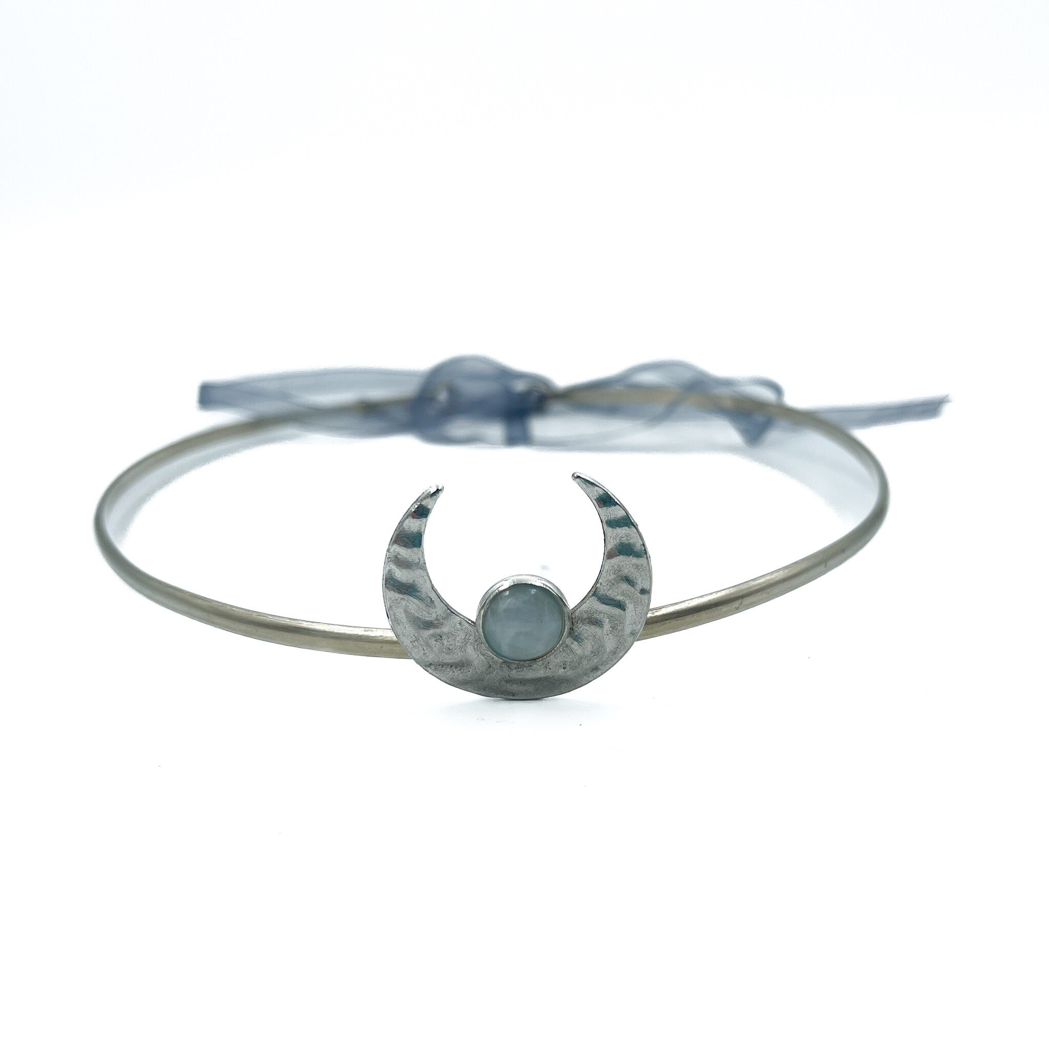 Priestess Crown with Silver Crescent and Moonstone