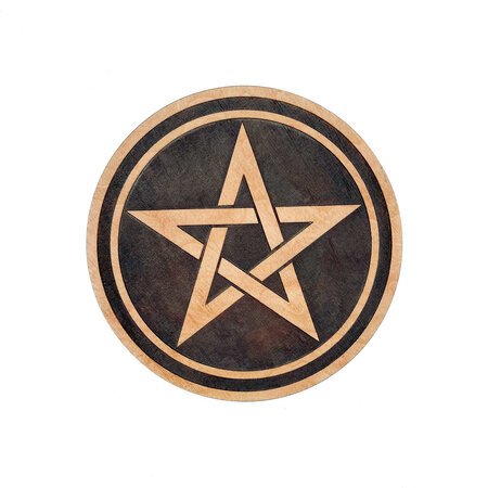 Altar Pentacle in Natural Wood Finish 6 Inches