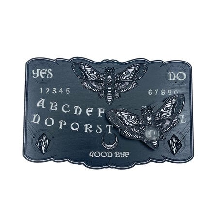 Small Death Moth Spirit Board in Black Wood Stain 12" x 8"